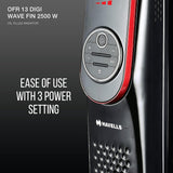 Havells 13 Fin 2500W Oil Filled Radiator Heater (GHROFBNK250) | Digital OFR, Room Heater, Black (Open Box / Without Box)