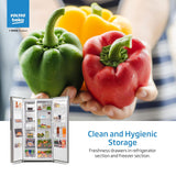 Voltas Beko 563 L Side-by-Side Refrigerator with ProSmart Inverter Compressor and Active Fresh Blue Light (RSB585/FPV300RXID, INOX Steel)