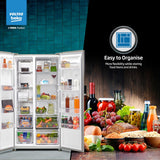 Voltas Beko 563 L Side-by-Side Refrigerator with ProSmart Inverter Compressor and Active Fresh Blue Light (RSB585/FPV300RXID, INOX Steel)
