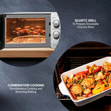 Haier 20L Grill Microwave Oven (HIL2002GSPB, Quartz Heater, Combination cooking, Curveceous Glass, Steam Clean)