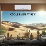 GENERAL 1.8Ton BEE 2026 3 Star Rated,Inverter Split AC(White,Copper,6400W,Powerful Cooling,15m Long Reach Airflow,4 Way Swing,55°C Max,Suitable for 200~250 Sft,Free Standard Installation),-ASGG22CNWA-B