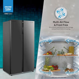 Voltas Beko 563 L Side-by-Side Refrigerator with ProSmart Inverter Compressor and Active Fresh Blue Light (RSB585/FPV300RXID, INOX Steel)