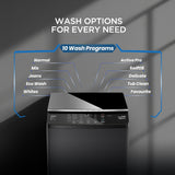 Lloyd 8 kg 5 Star Fully Automatic Top Load Washing Machine I 5D Ultra Wash with Dual Detergent Case (GLWT805L50EB, Ebony Black)