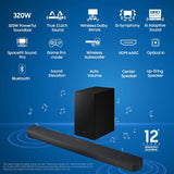 Samsung 400 W True 5.1.2ch Soundbar with Wireless Dolby Atmos | Q-Symphony | Center, Up-Firing & Side-Firing Speakers | Alexa | Wi-Fi | HDMI eARC | Optical in | Bluetooth (HW-Q800H/XL, Black)