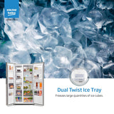 Voltas Beko 563 L Side-by-Side Refrigerator with ProSmart Inverter Compressor and Active Fresh Blue Light (RSB585/FPV300RXID, INOX Steel)