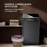 Lloyd 8 kg 5 Star Fully Automatic Top Load Washing Machine I 5D Ultra Wash with Dual Detergent Case (GLWT805L50EB, Ebony Black)