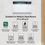 LG 1.5 Ton 3 Star DUAL Inverter Window AC (Copper, Convertible 4-in-1 cooling, 4 Way Air Swing, HD Filter, UW-Q18WUXA, White)