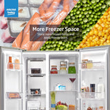 Voltas Beko 563 L Side-by-Side Refrigerator with ProSmart Inverter Compressor and Active Fresh Blue Light (RSB585/FPV300RXID, INOX Steel)