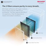 SHARP Room Air Purifier Fp-J60M-W With High Density Plasmacluster Ion Technology, Haze Mode, Sleep Mode And Anti-Pollen Mode | Coverage Area: Upto 550 Ft², White