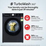 LG FX1412A5ED 12 Kg 5 Star AI DD Fully Automatic Front Load Washing Machine with Steam Wash, TurboWash™ 360°, EzDispense™, Wi-Fi & Essence Graphite (2026 Model)