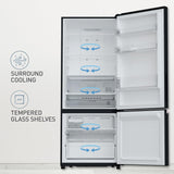 Panasonic 400L 2 Star Prime Convertible 6-Stage Smart Inverter Frost-Free Double Door Bottom Mount Refrigerator (NR-BK415BQKN, Diamond Black,Jumbo Fresh Vegetable Basket,Net Capacity 357L)