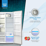 Voltas Beko 563 L Side-by-Side Refrigerator with ProSmart Inverter Compressor and Active Fresh Blue Light (RSB585/FPV300RXID, INOX Steel)