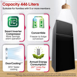 LG 446L 1 Star Frost Free Double Door Convertible Refrigerator with Door Cooling+™, Smart Inverter Compressor, Smart Diagnosis™ & Ebony Sheen (GLT4416CCES)