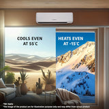 GENERAL 1.5Ton BEE 2026 4 Star Rated,Hot & Cold Inverter Split AC(ASGG18KJTA-B,White,Copper,5280W,15m Long Reach Airflow,4 Way Swing,-15°C~55°C Max,Suitable for 170~250 Sft,Free Standard Installation)