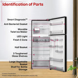 LG 446L 1 Star Frost Free Double Door Convertible Refrigerator with Door Cooling+™, Smart Inverter Compressor, Smart Diagnosis™ & Ebony Sheen (GLT4416CCES)