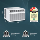 Haier 1.5 Ton 3 Star Fix Speed Top Flow Window AC (Copper, Jet Air Flow, Anti Bacterial Filter, Cools at 54°C Temp, Dynamic Cooling - HWU18TF-EW3BE-FS,White)