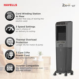 Havells Zurii 60 L Tower Air Cooler for Room|With Remote & Electronic Panel|Fully Collapsible louvers|Low Water Alarm|Dust Filter Net|Timer Function|Bacteria Shield Honeycomb Pads|Dry Run Protection