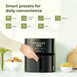 Lifelong 4.2 Litre Digital Air Fryer |Detachable Handle, Touch Control, Non-Stick Basket, Rapid Air Technology |Oil-Free Cooking for Frying, Grilling, Roasting & Baking|Energy Efficient,Compact Design
