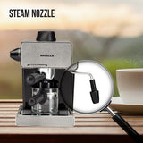 Havells Donato Espresso Coffee Maker 900W | Stainless Steel Body | Stylish Black Design