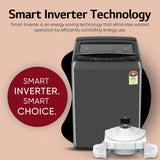LG 8 Kg 5 Star Smart Inverter Technology Fully Automatic Top Load Washing Machine (T80VBMB4Z, Turbodrum, Auto Prewash, Stainless Steel drum, LED Display, Smart Diagnosis, Middle Black)