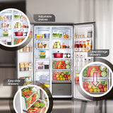 Godrej 600L 3Star | 1+2 Year Additional Warranty | Smart Convertible Zones | Toughened Glass Door | Frost Free Inverter Side By Side Refrigerator (2025 Model, RS EONVELVET 646C RIT OP BK, Opera Black)