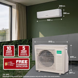 GENERAL 1.8Ton BEE 2026 3 Star Rated,Inverter Split AC(White,Copper,6400W,Powerful Cooling,15m Long Reach Airflow,4 Way Swing,55°C Max,Suitable for 200~250 Sft,Free Standard Installation),-ASGG22CNWA-B