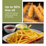 Lifelong 4.2 Litre Digital Air Fryer |Detachable Handle, Touch Control, Non-Stick Basket, Rapid Air Technology |Oil-Free Cooking for Frying, Grilling, Roasting & Baking|Energy Efficient,Compact Design