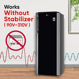 LG 261L 3 Star Direct Cool Single Door Refrigerator with Smart Inverter Compressor, Fast Ice Making & Ebony Sheen (GLD2736YBES)