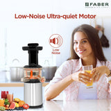 Faber Cold Press Slow Juicer FSJ 150 R, 150W, fruits, vegetables and leafy greens juicing, nut milk extraction, multiple juices at one touch