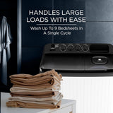 Lloyd 9 kg 5 Star Semi Automatic Top Load Washing Machine |1300 RPM | Detergent Storage Zone | 3 Wash Programs | Swift Dry | Magic Filter, (GLWS905AONDG, Dark Grey and White)