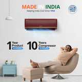 Voltas 1.5 Ton 3 Star Split Inverter AC - Red, Gold (183V VERTIS COLOR DW ZEN, Copper Condenser)(183 V VERTIS COLOR DW ZEN(S)