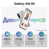 Samsung Galaxy A56 5G (Awesome Olive, 12GB, 256GB) | Metal Frame | Gemini Live | Awesome Intelligence (AI): Circle to Search, Instant Slo-Mo, Auto-Trim, Object Eraser | Flagship Grade Camera
