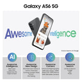 Samsung Galaxy A56 5G (Awesome Graphite, 12GB, 256GB) | Metal Frame | Gemini Live | Awesome Intelligence (AI): Circle to Search, Instant Slo-Mo, Auto-Trim, Object Eraser | Flagship Grade Camera