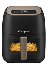 Crompton Ameo DLX 4.2L Digital Air Fryer with Live Cooking Window | 1450W Super Helix Heating | 7-in-1 Functions | Quick Fry Technology | Low Noise | Oil-Free Healthy Cooking | 2 Year Warranty