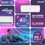 VOLTAS 183INV VERTIS AI ZEST GOLD Convertible 1.5 Ton 3 Star Inverter Split AC with Hidden Display (2026 Model, Copper Condenser, 4504075)