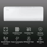SAMSUNG 5 in 1 Convertible 1.5 Ton 3 Star Inverter Split Smart AC with Voice Assistance (2025 Model, Copper Condenser, AR50F18D1XHNNA)