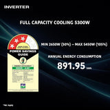 O-GENERAL 1.5Ton BEE 2026 3 Star Rated,Inverter Split AC(Copper,5300W,Powerful Cooling,15m Long Reach Airflow,4 Way Swing,55°C Max,Suitable for 170~200 Sft,ASGG18CPWA-B,White,Free Standard Installation)