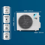 Daikin 1 Ton 3 Star Inverter Split AC (Hepta Sense, Dew Clean Technology, 3 Stage Filteration, Triple Display, Automatic Error Display, DNNS Self Heal, TAD Filter, ATKL35U, White)