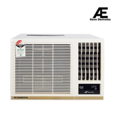O-General BBAA Series 1.5 Ton 2 Star Window AC With Super Wave Technology 3-Speed Cooling (AXGB18BBAA-B, White)