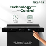 Faber 12 Place Settings Freestanding Dishwasher with 6 Wash Programs, Half Load & LED Display - FFSD 6PR 12S Neo BK