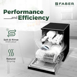 Faber 12 Place Settings Freestanding Dishwasher with 6 Wash Programs, Half Load & LED Display - FFSD 6PR 12S Neo BK