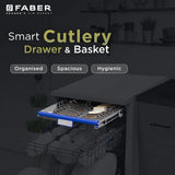 Faber 14 Place Settings Freestanding Dishwasher with 8 Washing Programs, Power Memory, LED Display, Natural Drying & 1–24 Hours Delay, Stainless Steel – FFSD 8PR 14S