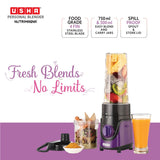 USHA Blender Nutrimagna | 350W| On the Go Blender| Stainless steel blades| Spill proof spout and store lid | 2 speed and pulse operation | Lavender