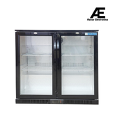 Blue Star 190L 2 Door Back Bar Chiller with Ventilated Cooling, Glass Doors, Digital Temperature Control & LED Lighting – BC250A