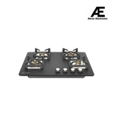 Faber Bella HT 704 BR AI Hobtop – 70 cm, 4 Full Brass Burners | Auto Ignition | Black Toughened Glass | Heavy-Duty Cast Iron Support | Modern Kitchen Elegance