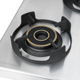 Faber 63 cm 4 Burner Gas Cooktop with Jumbo, Medium & Small Burners, Manual Ignition & Steel Finish – COOKTOP EMBER 4BB SS CI