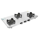 Faber 77 cm 3 Burner Gas Cooktop with Jumbo, Medium & Small Burners, Manual Ignition & Steel Finish – COOKTOP EMBER 3BB SS CI