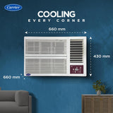Carrier 1.5 Ton 3 Star, New Star rated, Inverter Window AC (Copper, Turbo mode for Faster Cooling, Energy Saver Mode, Dry Function, Auto Timer and Dust Filter,New star Rating, Estra Gxi (P)-CIW19SC3R36F1, White)