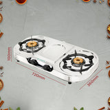Faber 2 Burner Gas Cooktop with Brass Burners, Manual Ignition & Stainless Steel Finish – HOB COOKTOP CRYSTAL 2BB SS