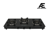 Faber 3 Burner Gas Cooktop with Designer Forged Burners, Manual Ignition & Tempered Glass Top – COOKTOP MIST 3BB AURA